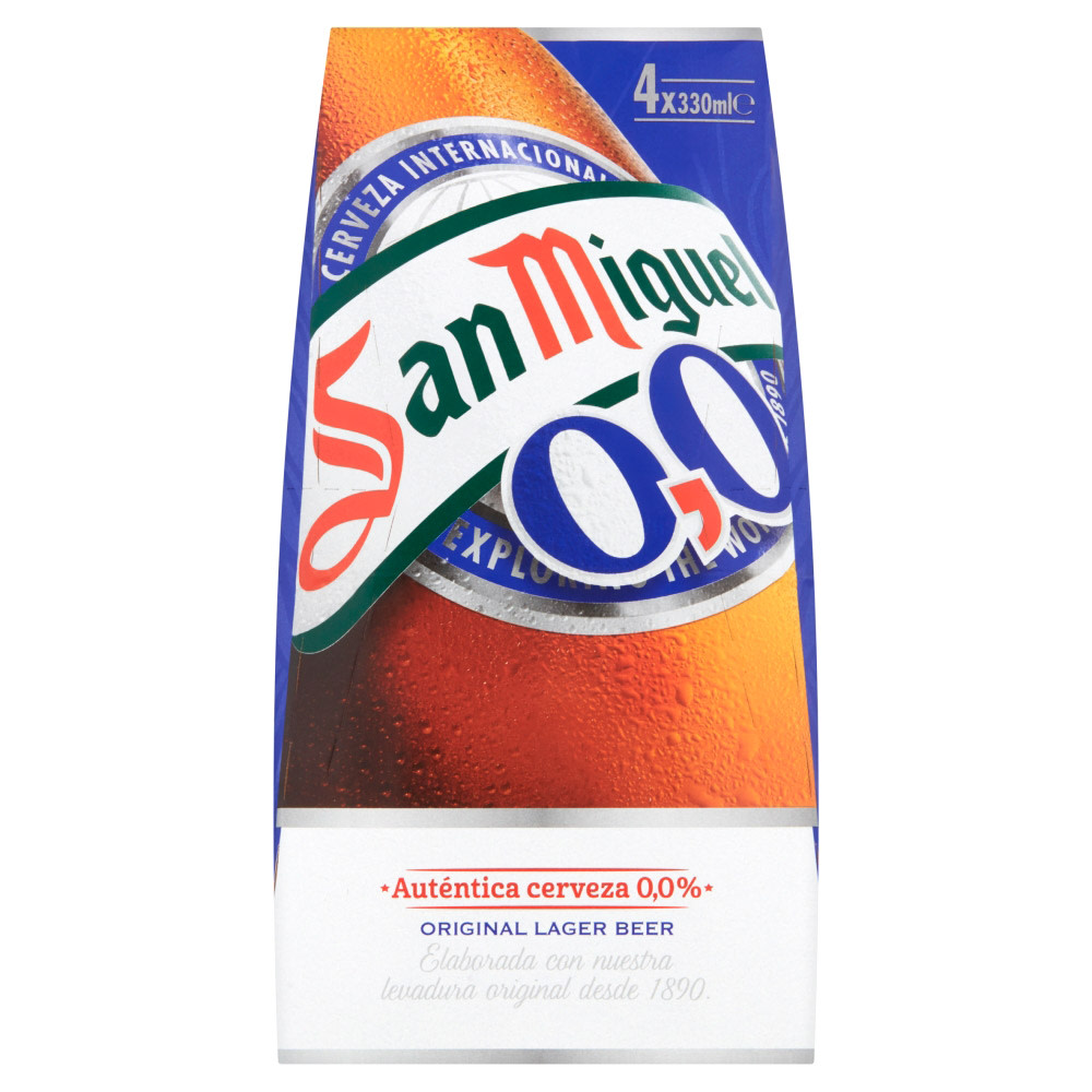 San Miguel 0.0 Bottles   4 x 330ml