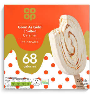 Co-op Good As Gold 3 Salted Caramel Ice Creams 3 x 90ml (270ml)