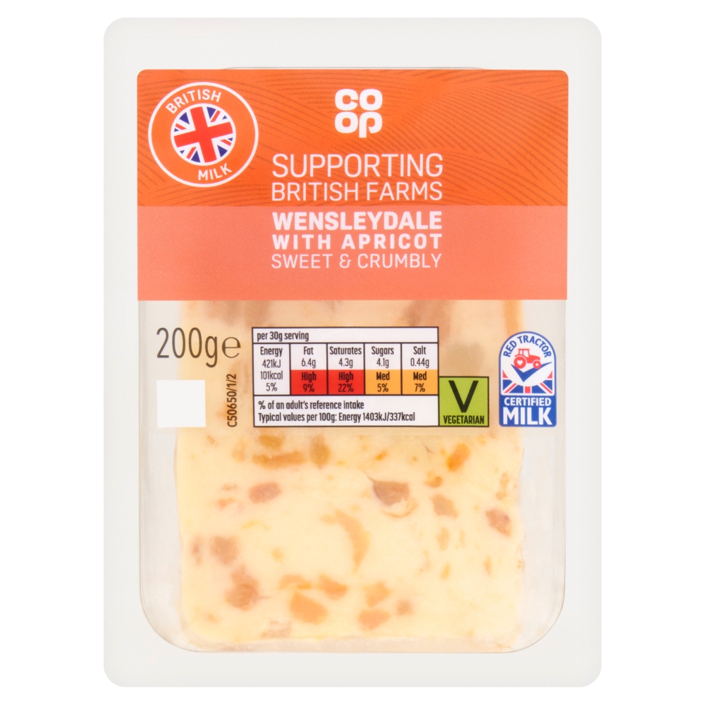 Co-op Wensleydale and Apricot Wedge 200g