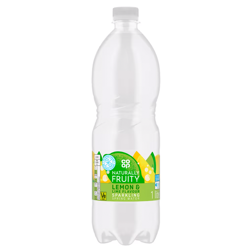 Co-op Sparkling Lemon & Lime Flavour Spring Water 1Ltr - Co-op