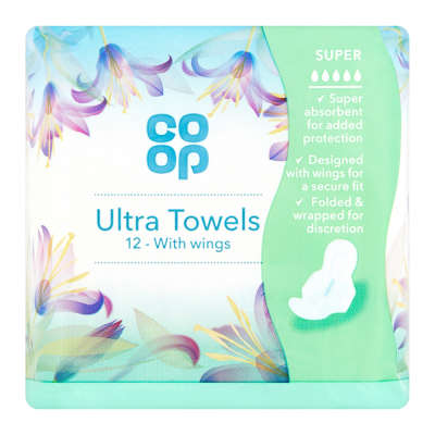 Co-op Ultra Towels Super with Wings 12s
