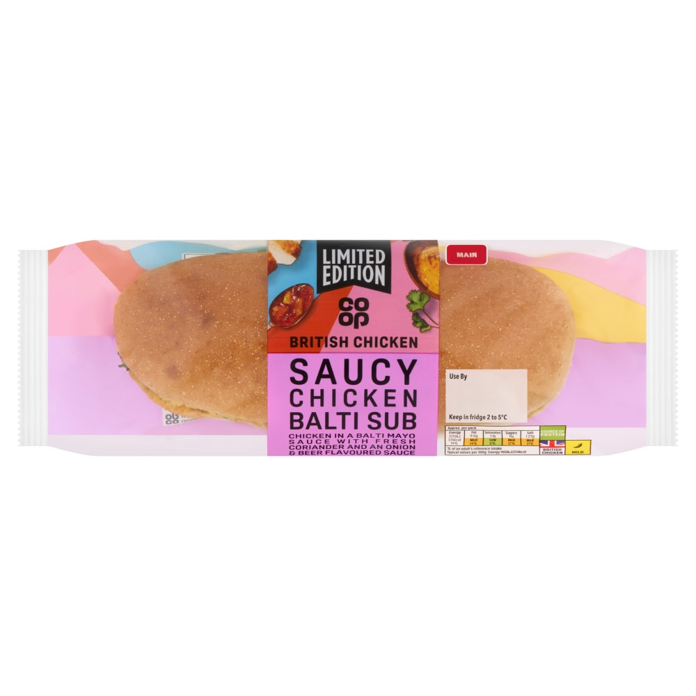 Co-op Chicken Balti Pie and Pint Sub Roll 175g
