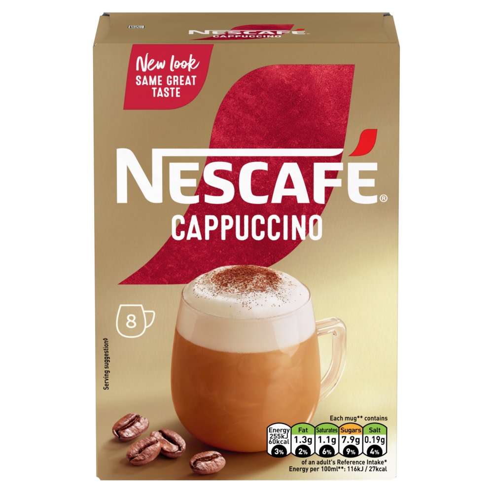 Nescafe Gold Cappuccino Instant Coffee 8 x 15.5g Sachets Coop