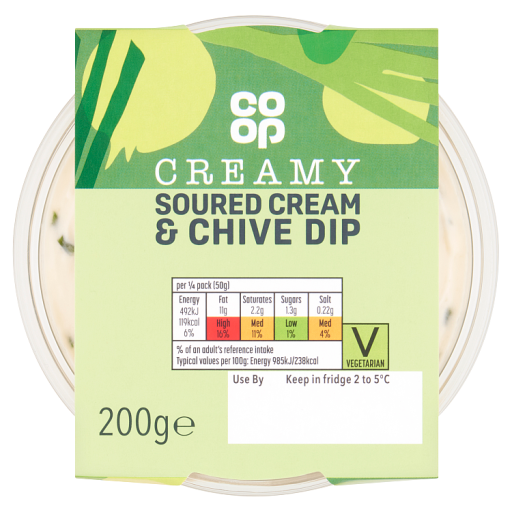 Co-op Soured Cream and Chive Dip 200g