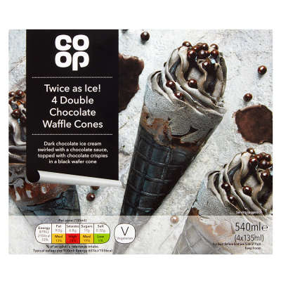 Co-op Twice as Ice 4 Double Chocolate Waffle 4x135ml