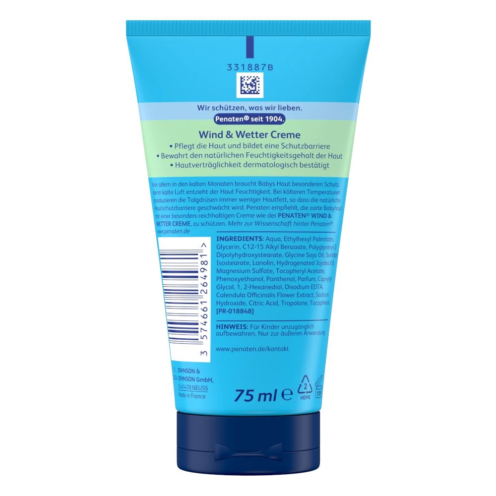 Penaten® Wind und Wetter Creme – Rückseite