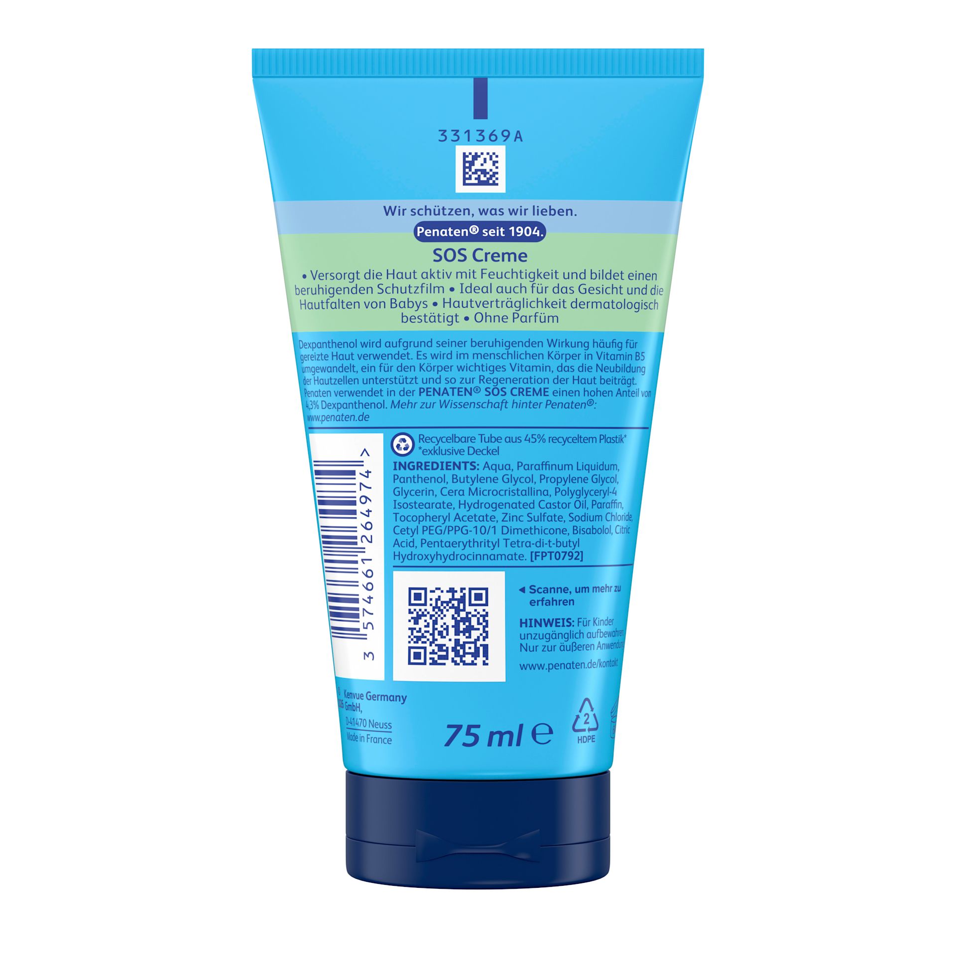 Penaten® Intensiv SOS Creme – Verpackung Rückansicht