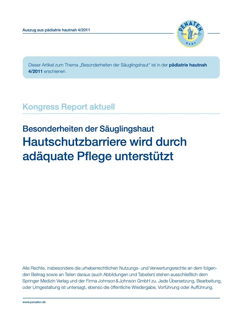 BESONDERHEITEN DER SÄUGLINGSHAUT – HAUTSCHUTZBARRIERE WIRD DURCH ADÄQUATE PFLEGE UNTERSTÜTZT