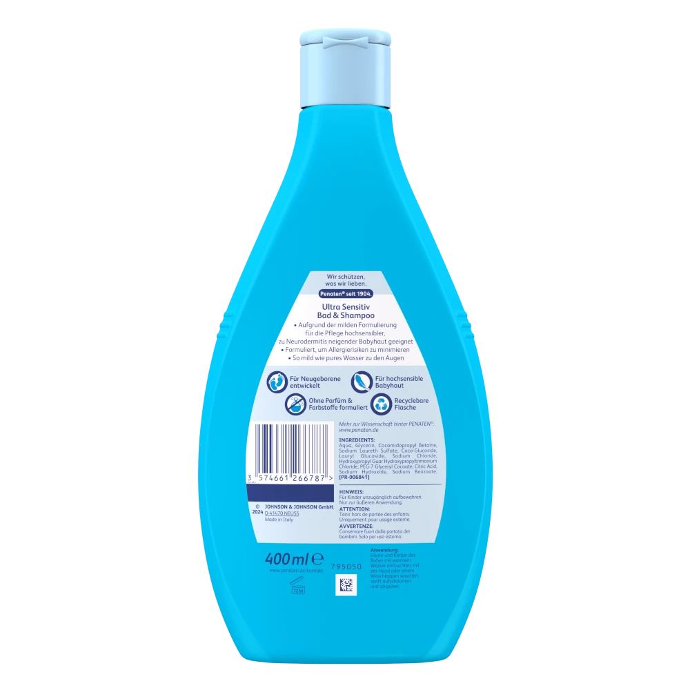 Penaten® Ultra Sensitiv Bad & Shampoo – Rückseite