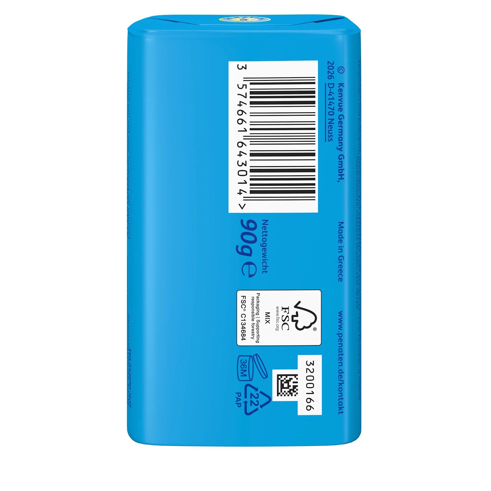 Penaten® Seife – Verpackung Rückansicht