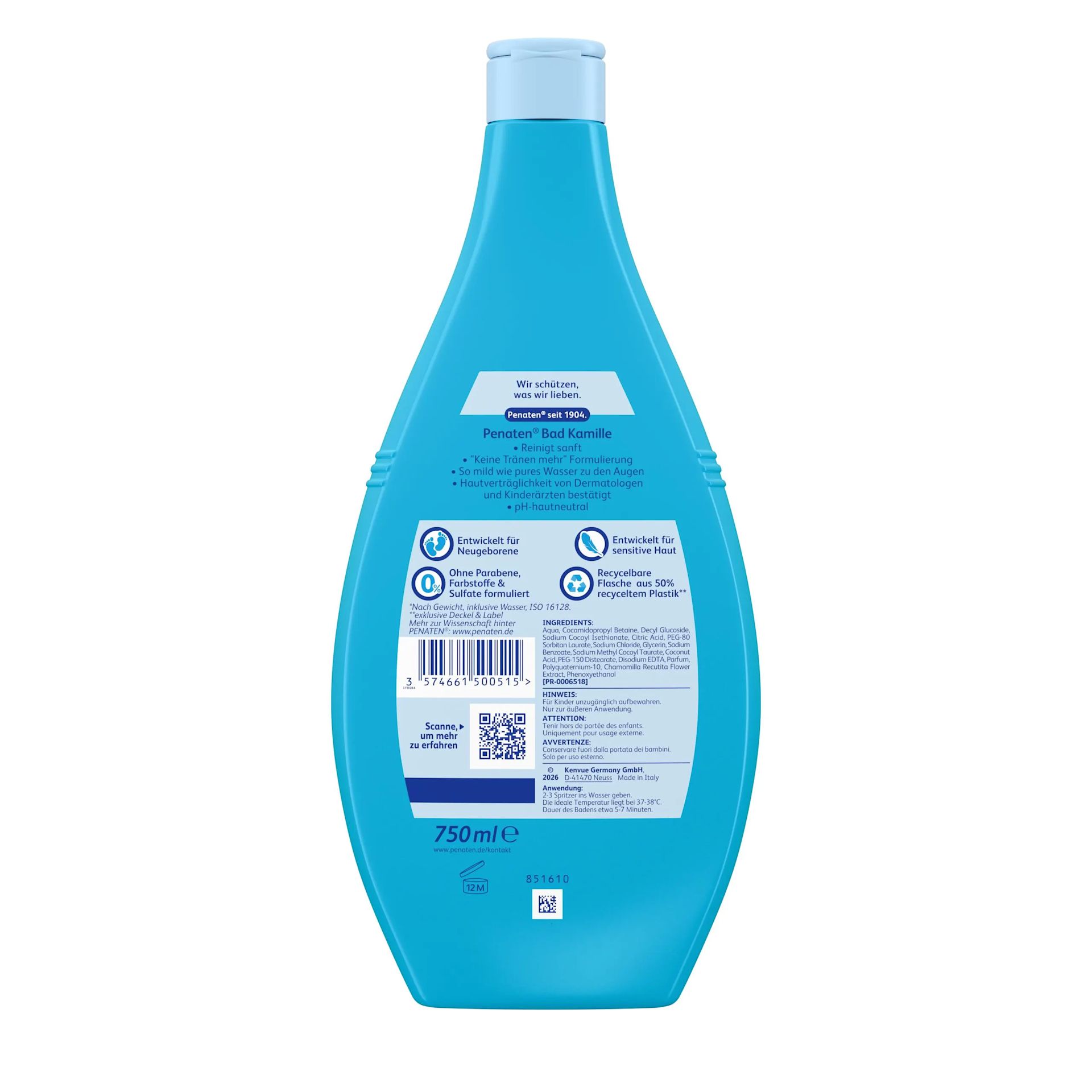 Penaten® Kamillebad – Verpackung Rückansicht