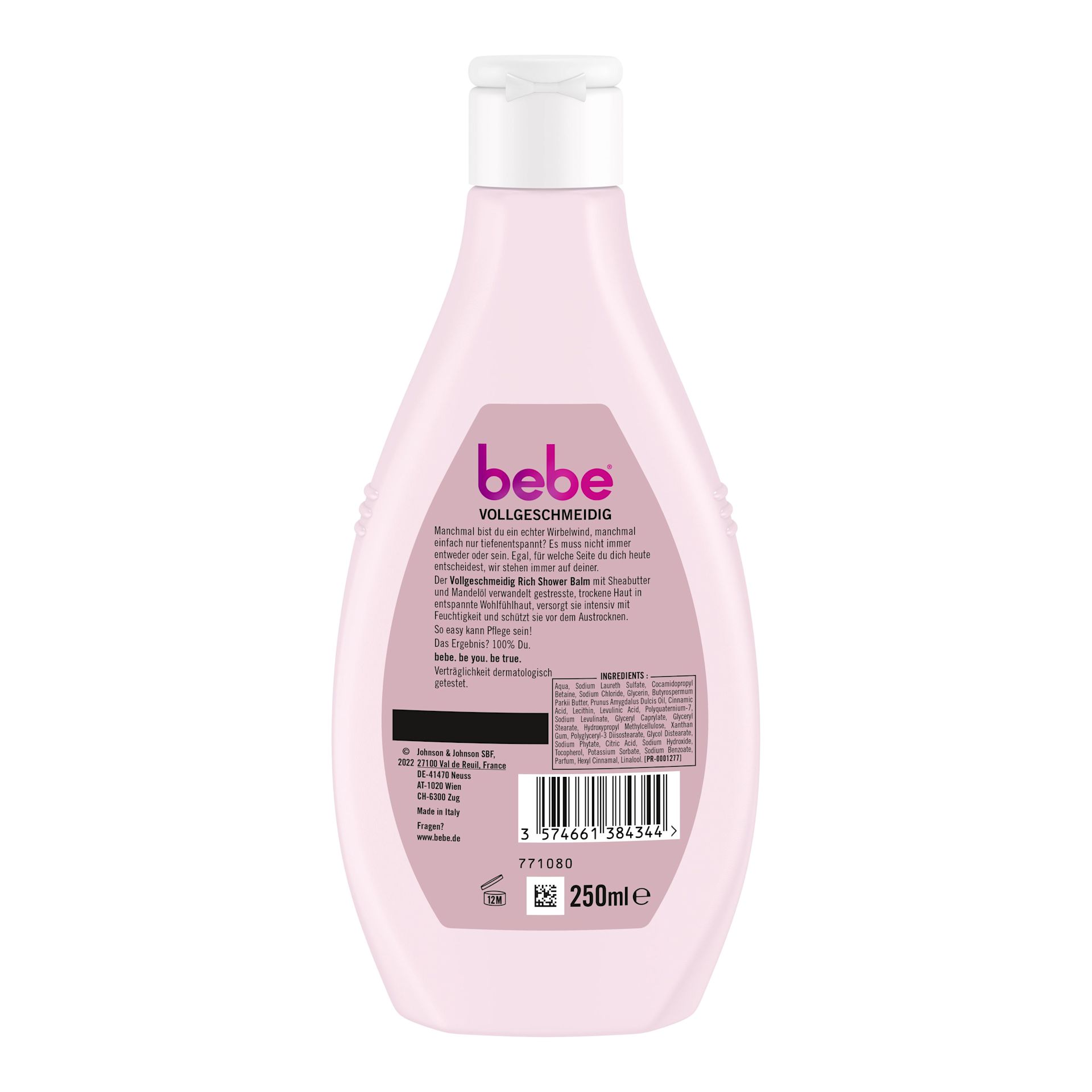bebe® Vollgeschmeidig Rich Shower Balm Produktansicht von hinten