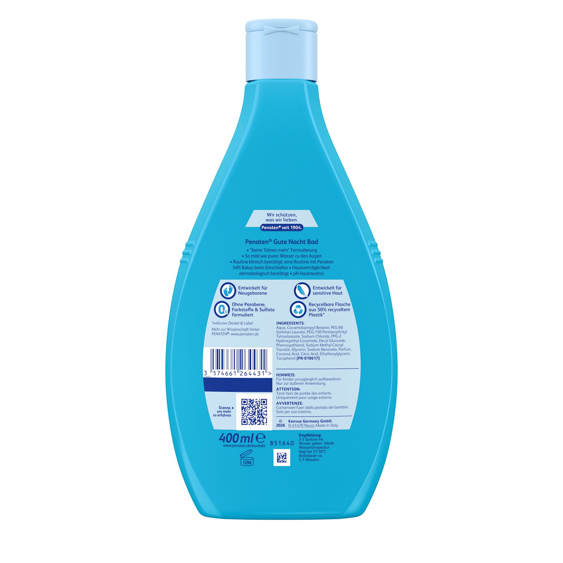 Penaten® Gute Nacht Bad – Verpackung Rückansicht