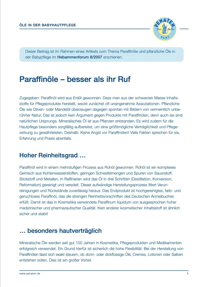 PARAFFINÖLE – BESSER ALS IHR RUF
