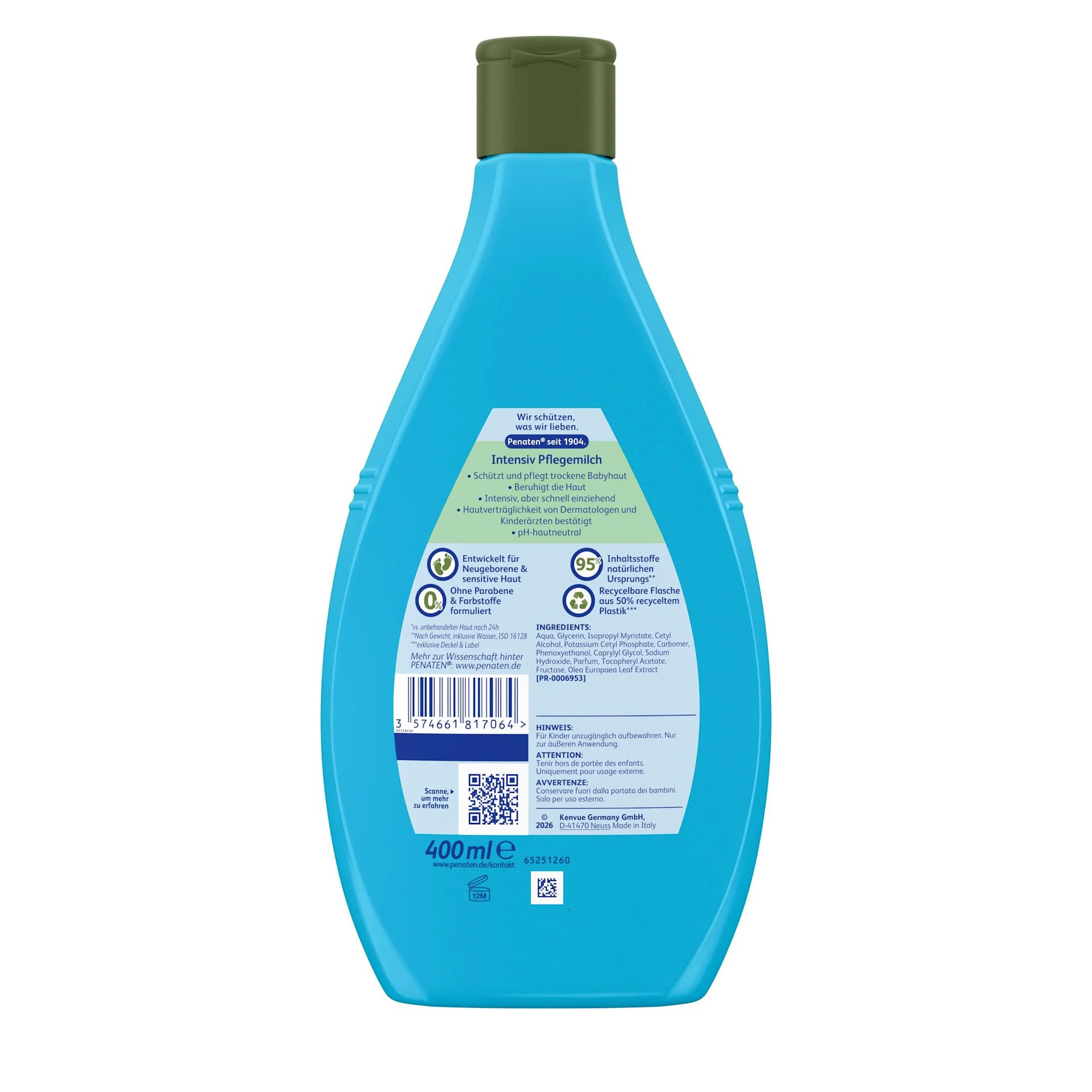 Penaten® Intensiv Pflegemilch – Verpackung Rückansicht