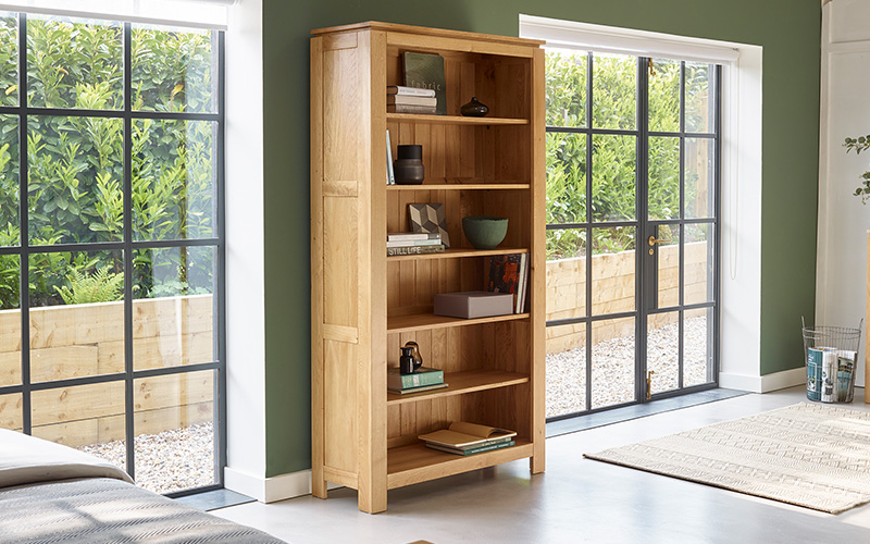 Oak tall bookcases