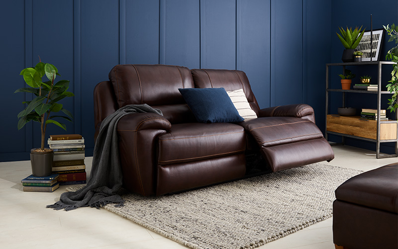 finley brown leather sofa