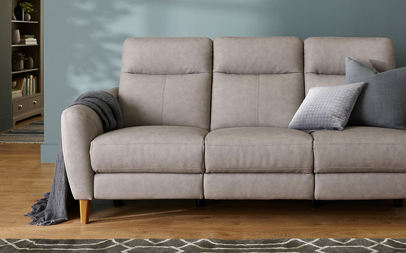 Beige Recliner Sofa Fabric Dylan Oak Furnitureland