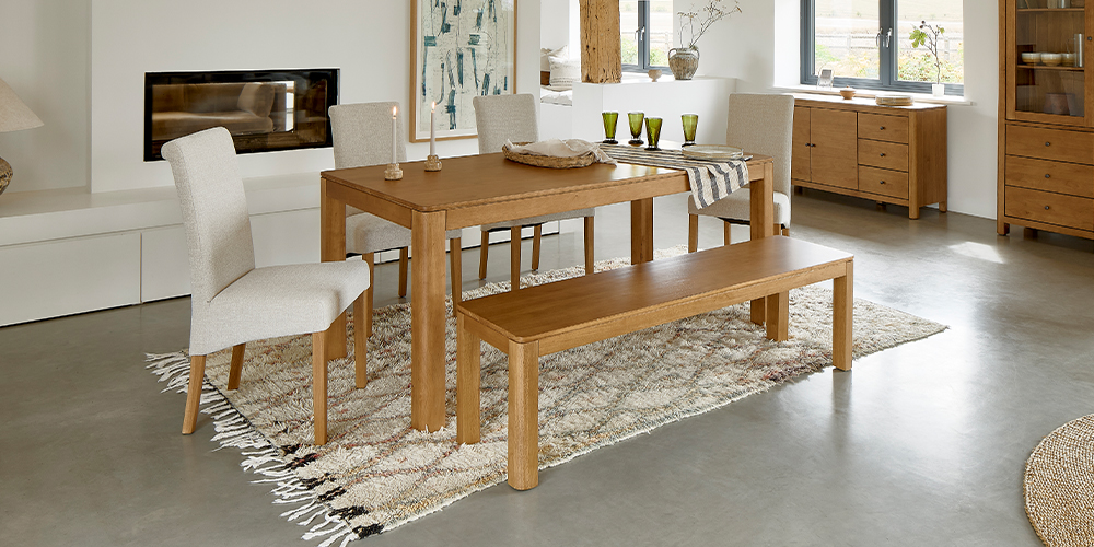DesktopHeader-Savannah Dining Table 1 Bench + 4 Scrollback