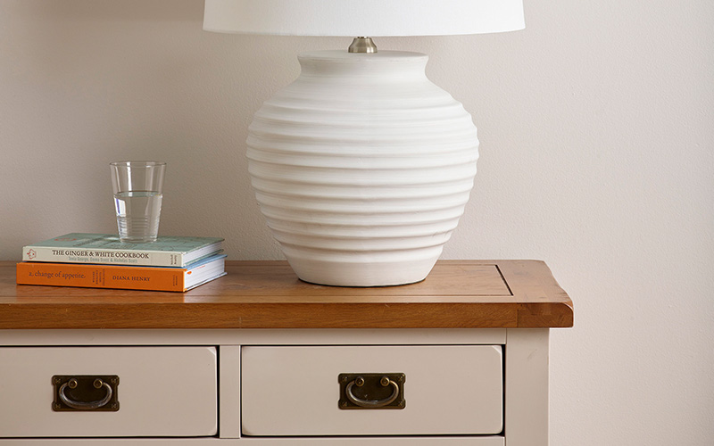 white lamp white console table oak furnitureland