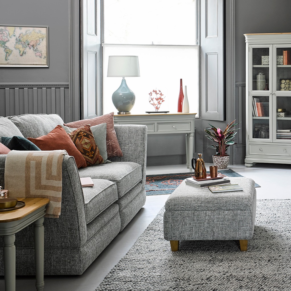 how to style a grey sofa