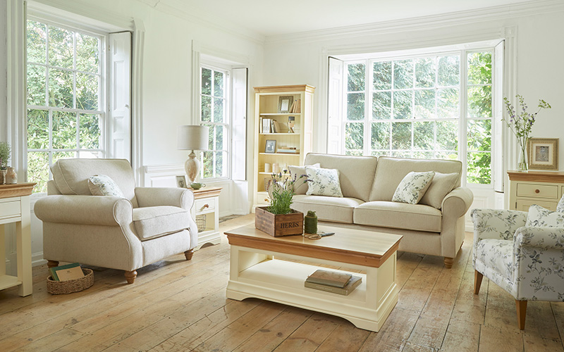 beige sofa floral armchair