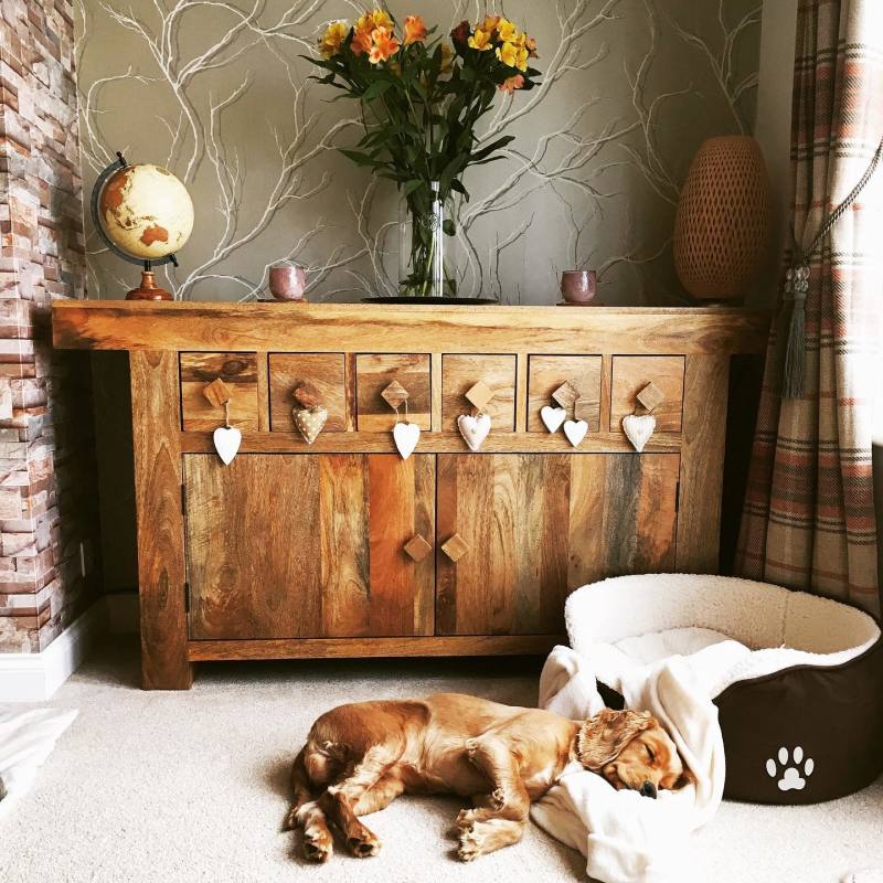 Large mango sideboard in living room