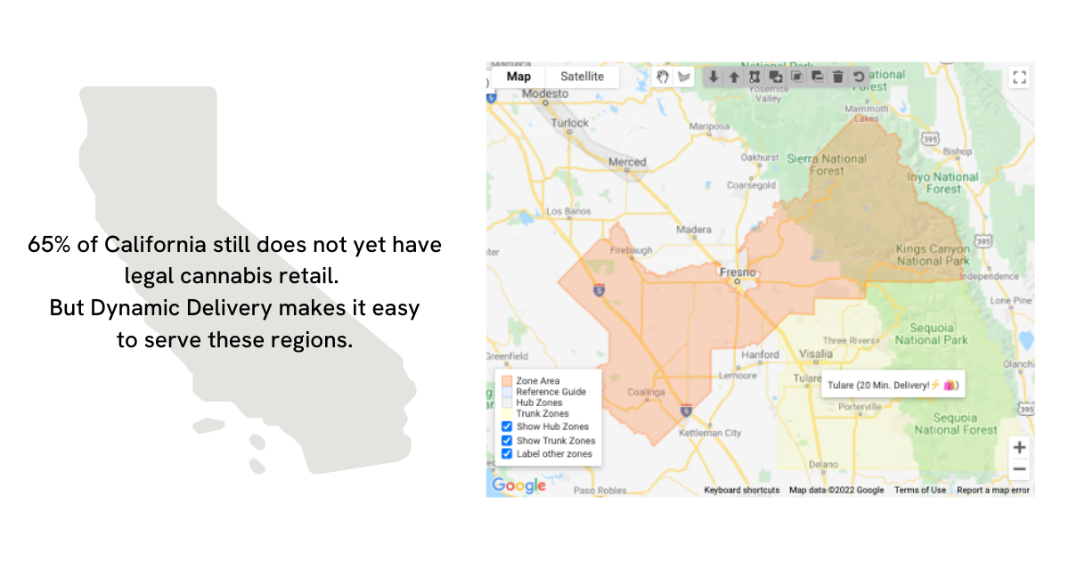 Cannabis delivery software zone mapping