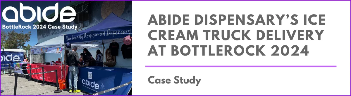 Abide Dispensary's Ice Cream Truck delivery operation at BottleRock 2024