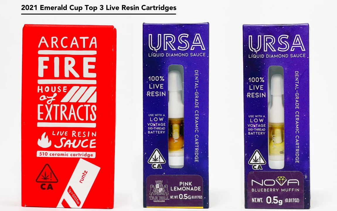 2021 Emerald Cup Top 3 Live Resin Cartridges