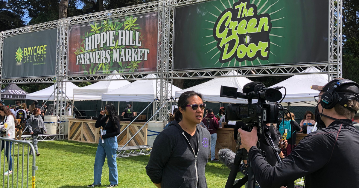 Meadow CEO David Hua speaking with the news about cannabis event sales