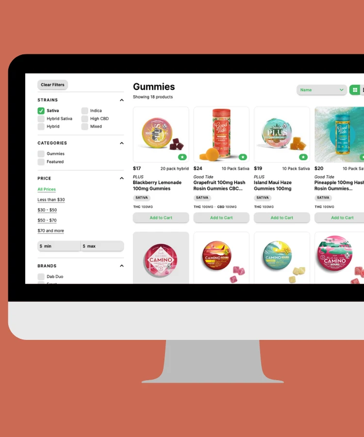 Browsing a User-Friendly Dispensary E-Commerce Menu