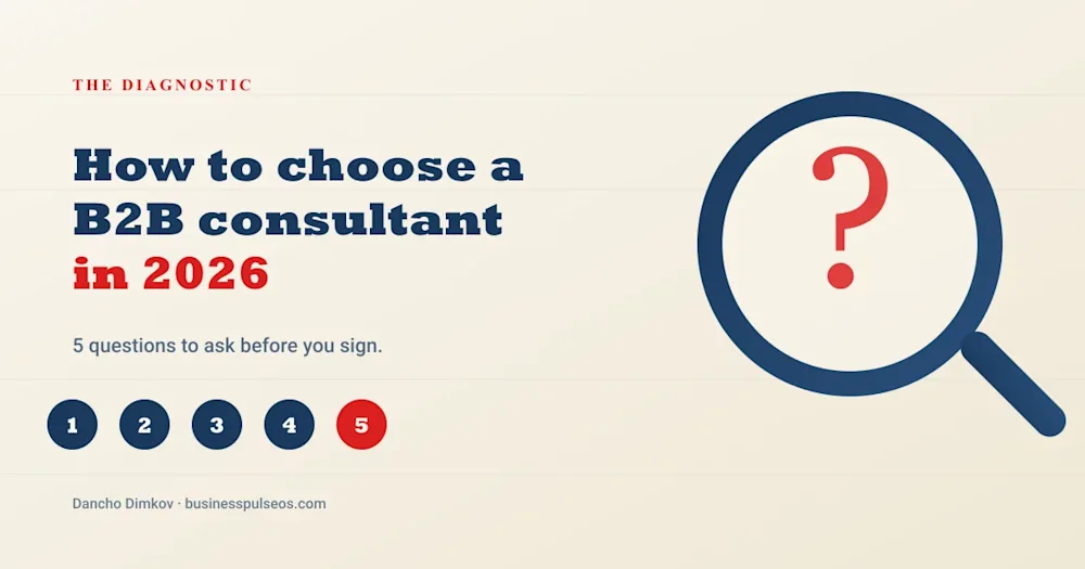 How to Choose a B2B Consultant in 2026 - 5 questions to ask cover