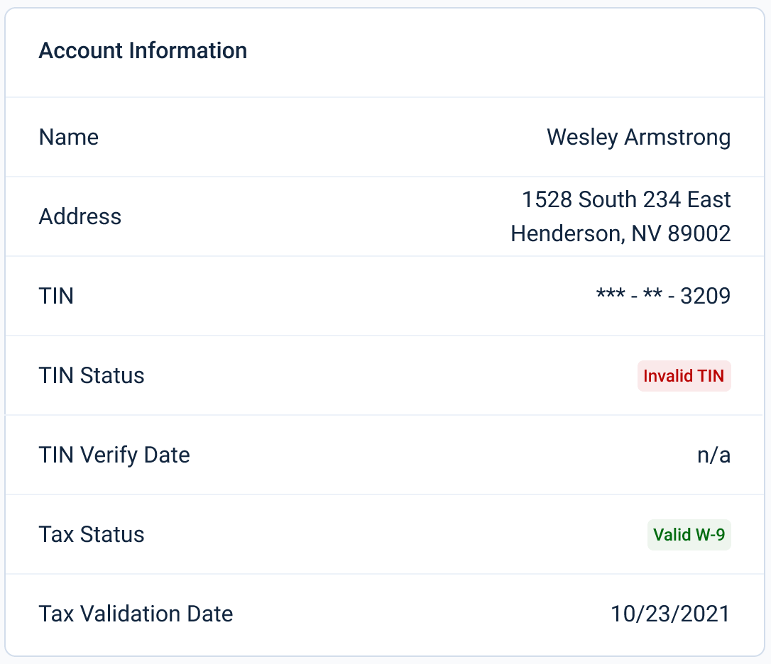 Digital Asset W-9 Form Collection and IRS TIN Verification