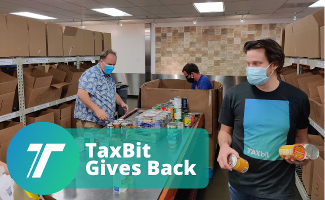 TaxBit team volunteers at local food bank