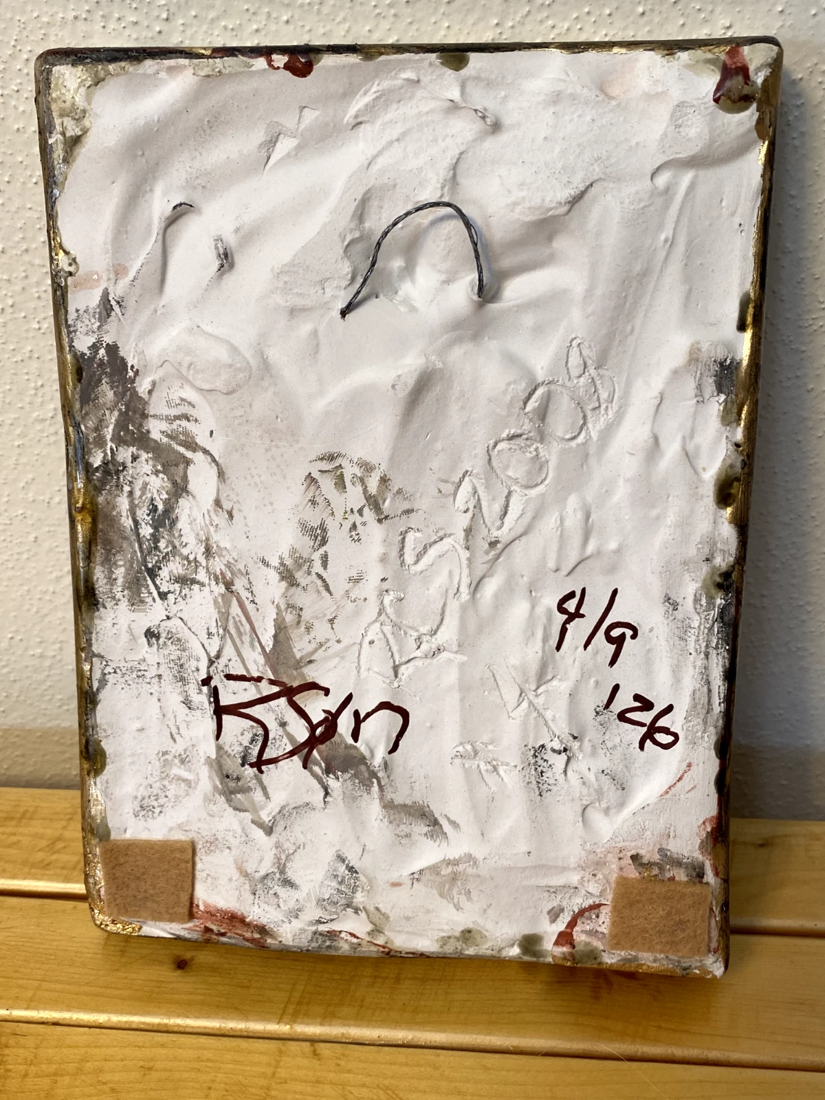 Original Portrait Relief of Young Girl – Cast Terracotta Sculpture, Water Gilded - Image 3