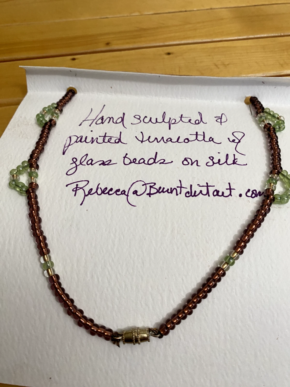 Handmade Terracotta Leaf Necklace – Birch Tree Inspired Nature Jewelry - Image 3