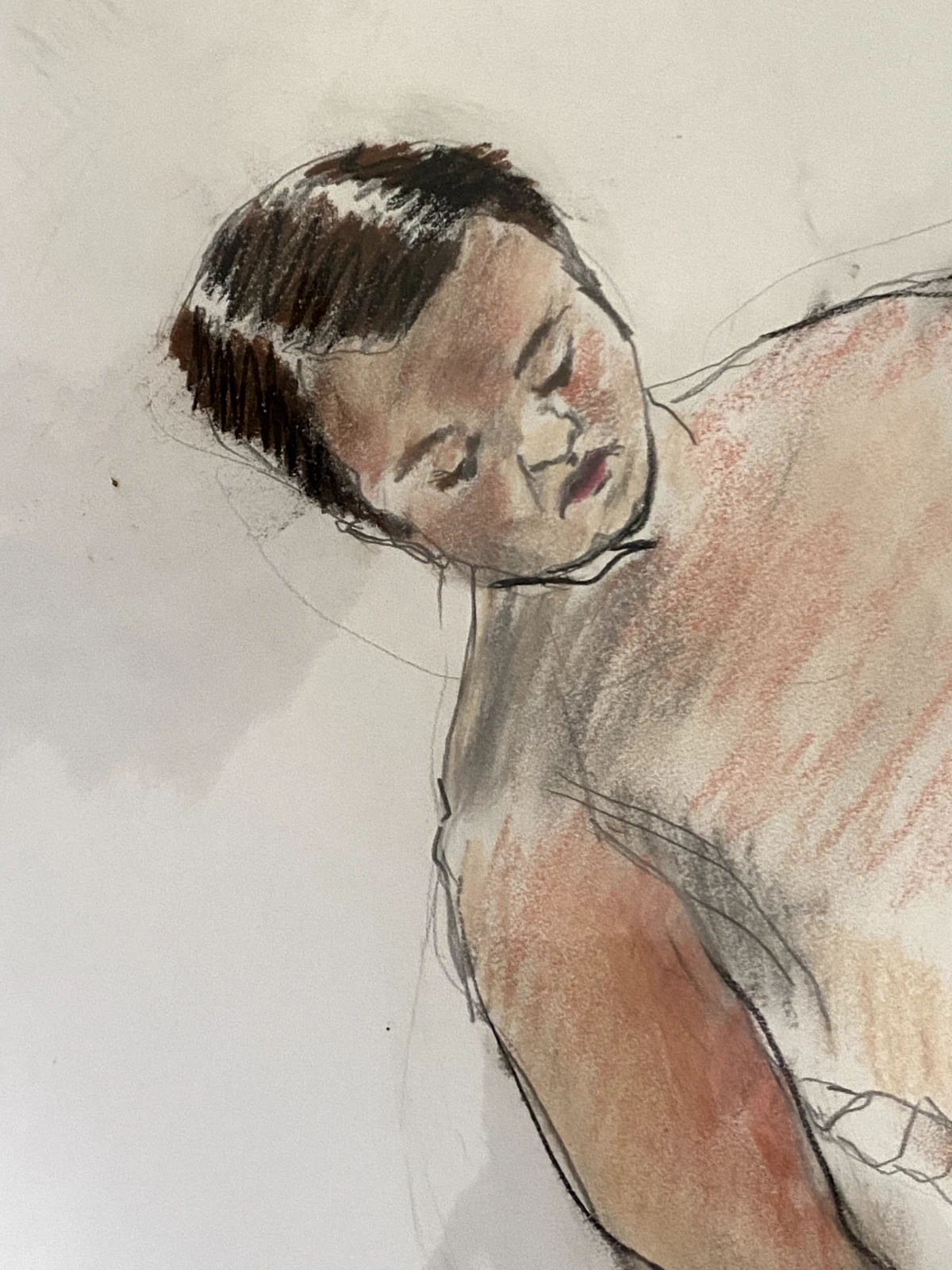 Original Nude Pastel Figure Study – Life Drawing Class, Soft Expressive Artwork - Image 2