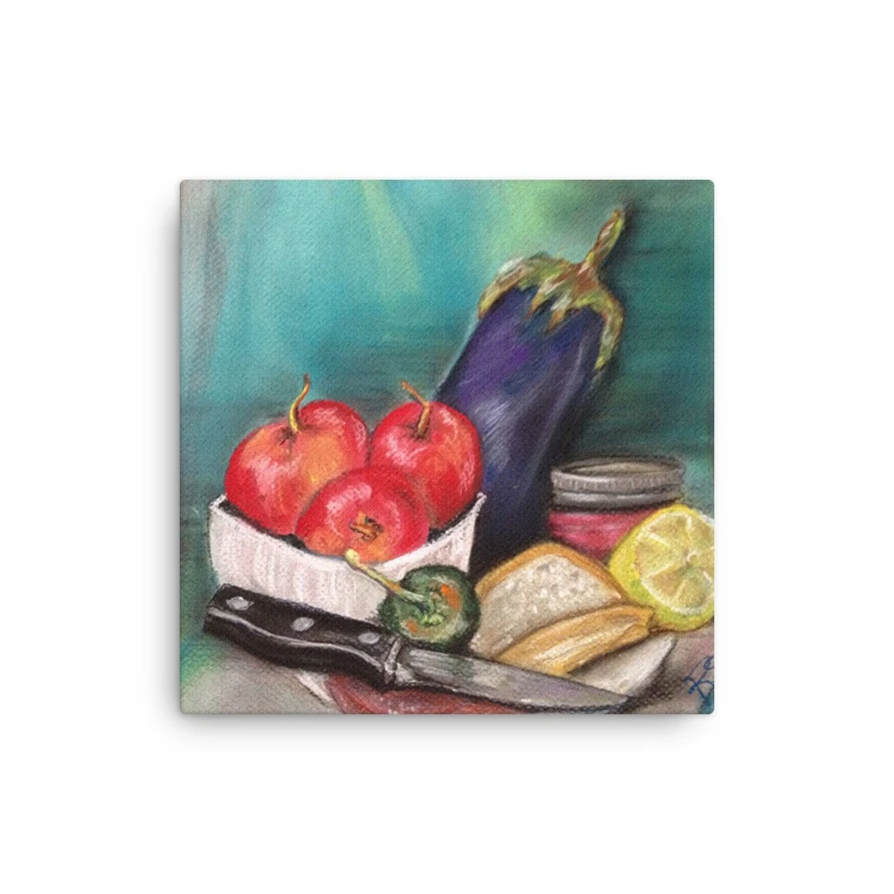 Kitchen Art Print - Eggplant - Print from Original Pastel
