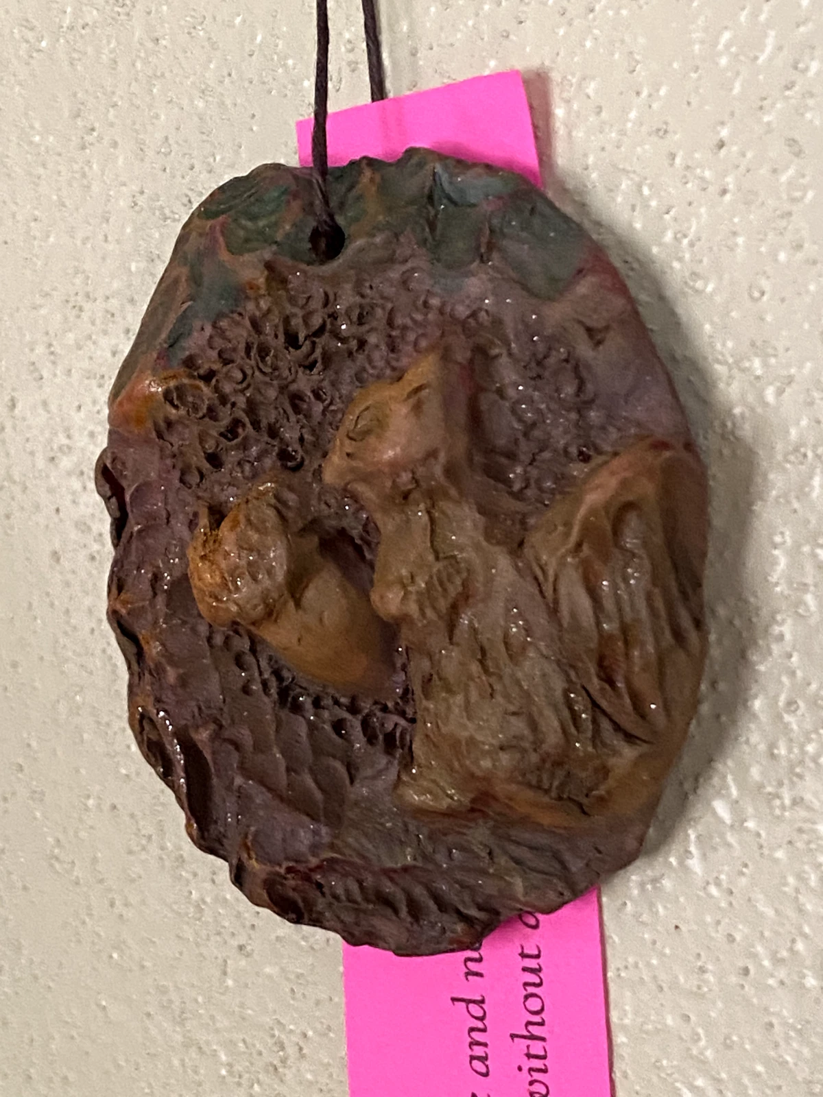 Hand Sculpted Squirrel Ornament – Fired Terracotta Tree Decor - Image 3