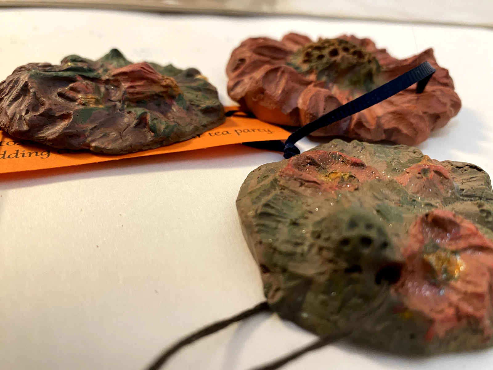 Hand Sculpted Terracotta Flower Ornaments – Handmade Garden Decor - Image 4