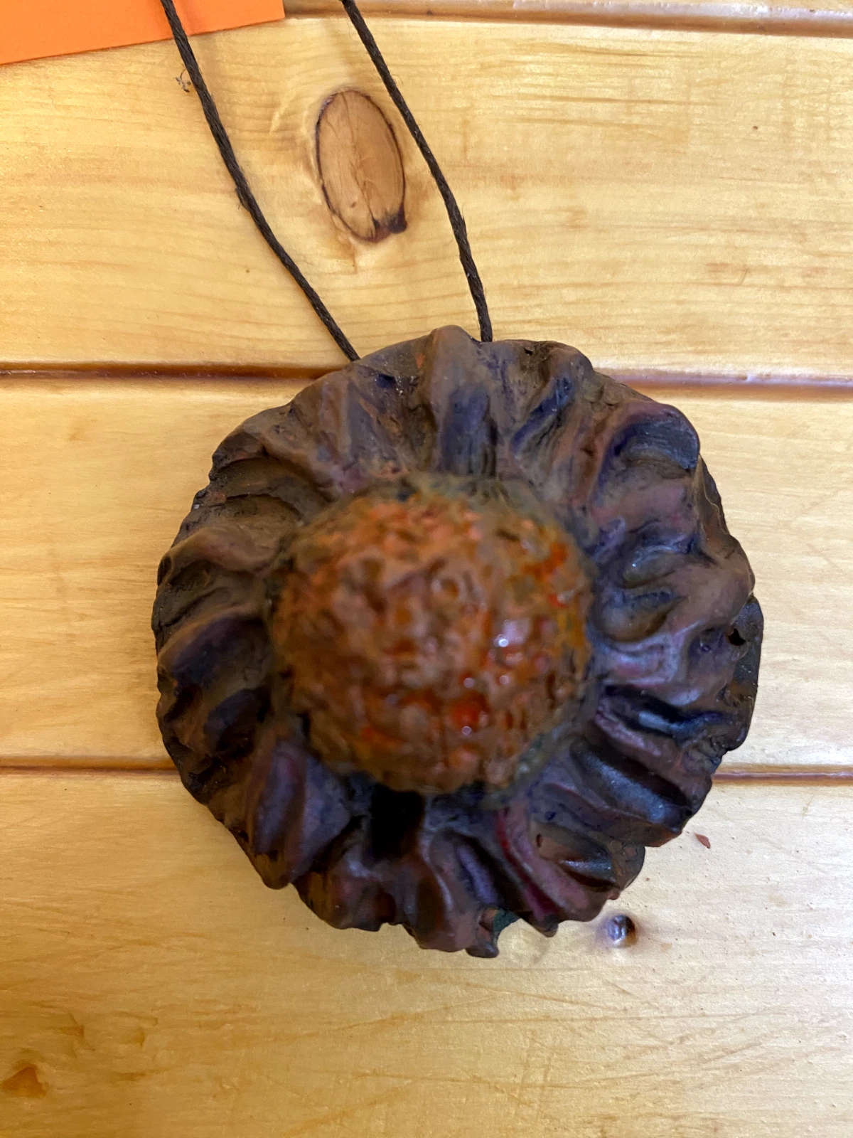 Small Echinacea Flower Cookie Press – Hand Sculpted Terracotta - Image 2