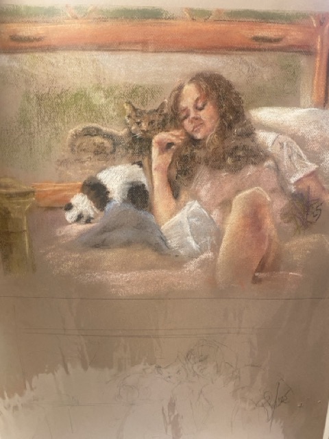 Girl with Cat study