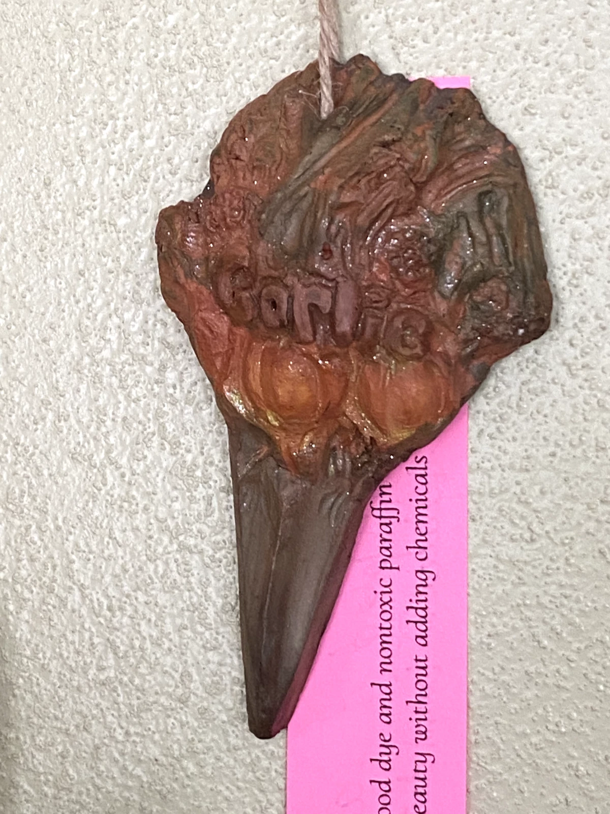 Hand Sculpted Garlic Garden Stake – Terracotta Herb Plant Marker