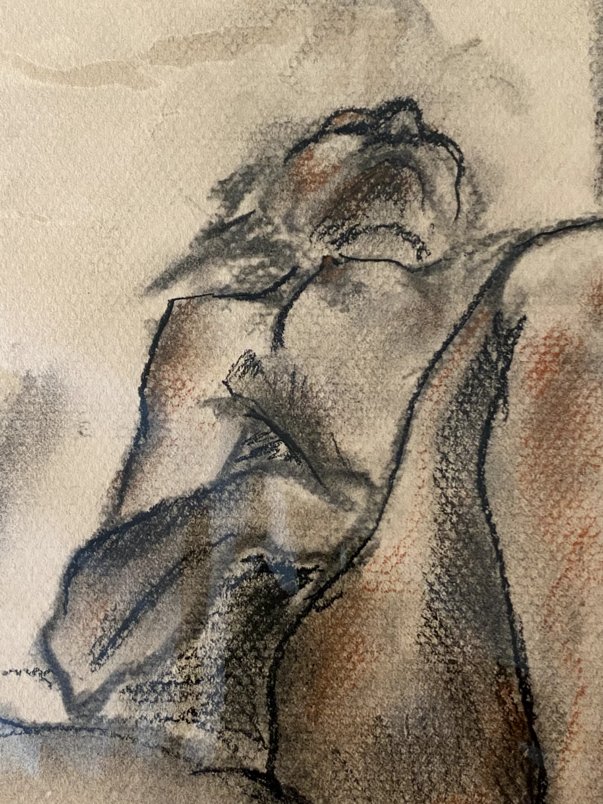 Original Pastel Nude Figure Study – Life Drawing Artwork – Soft Color Painting - Image 2