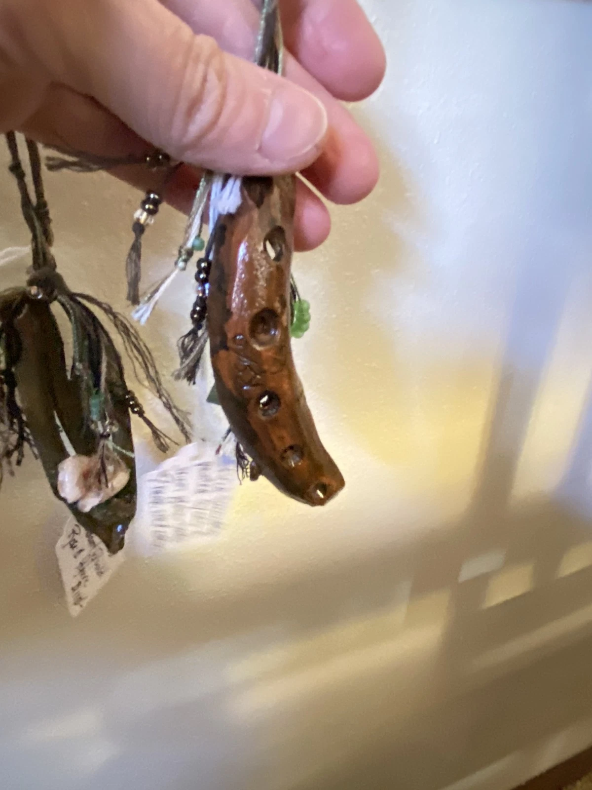 Mixed Media Botanical Jewelry - Silk Hemp Cotton & Glass Beads - Sculpted Pods - Image 3