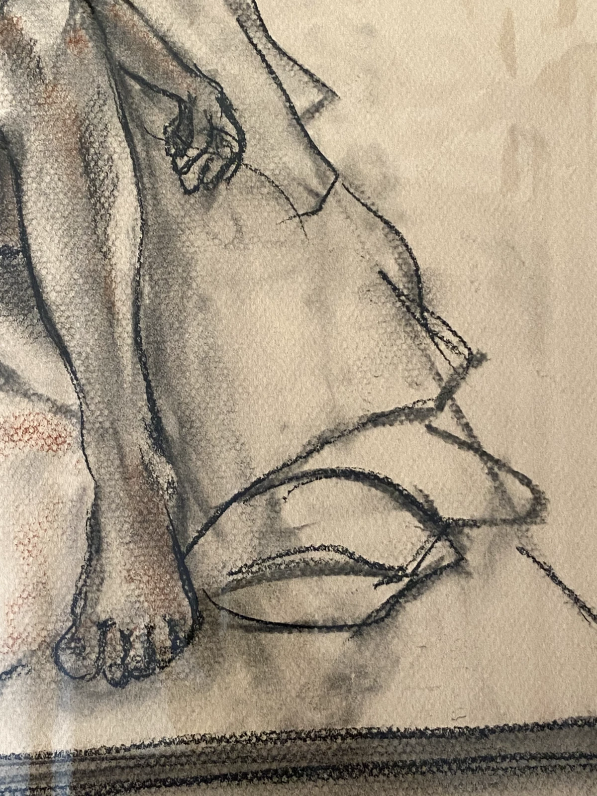 Original Pastel Nude Figure Study – Life Drawing Artwork – Soft Color Painting - Image 3