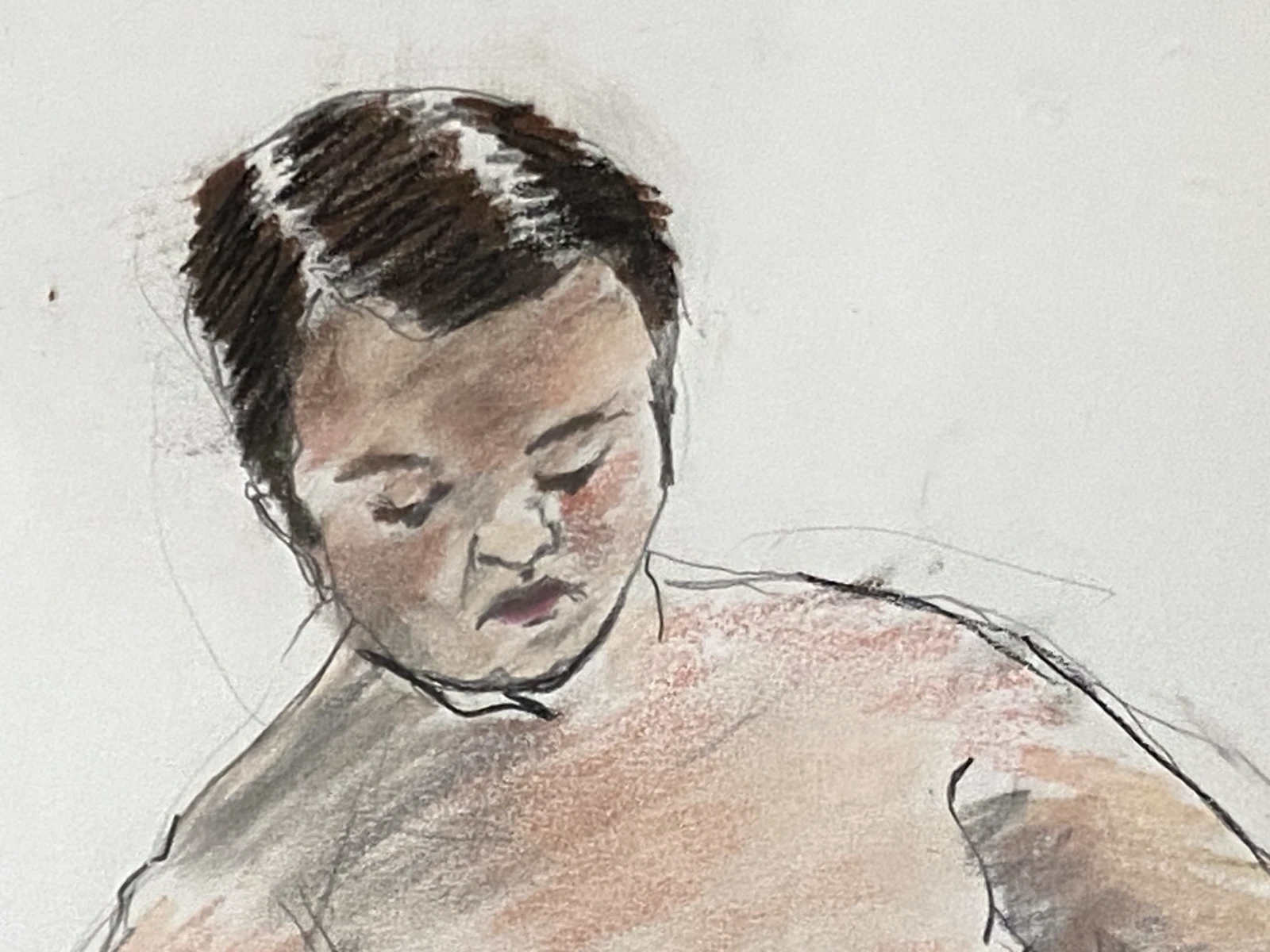 Original Nude Pastel Figure Study – Life Drawing Class, Soft Expressive Artwork - Image 3