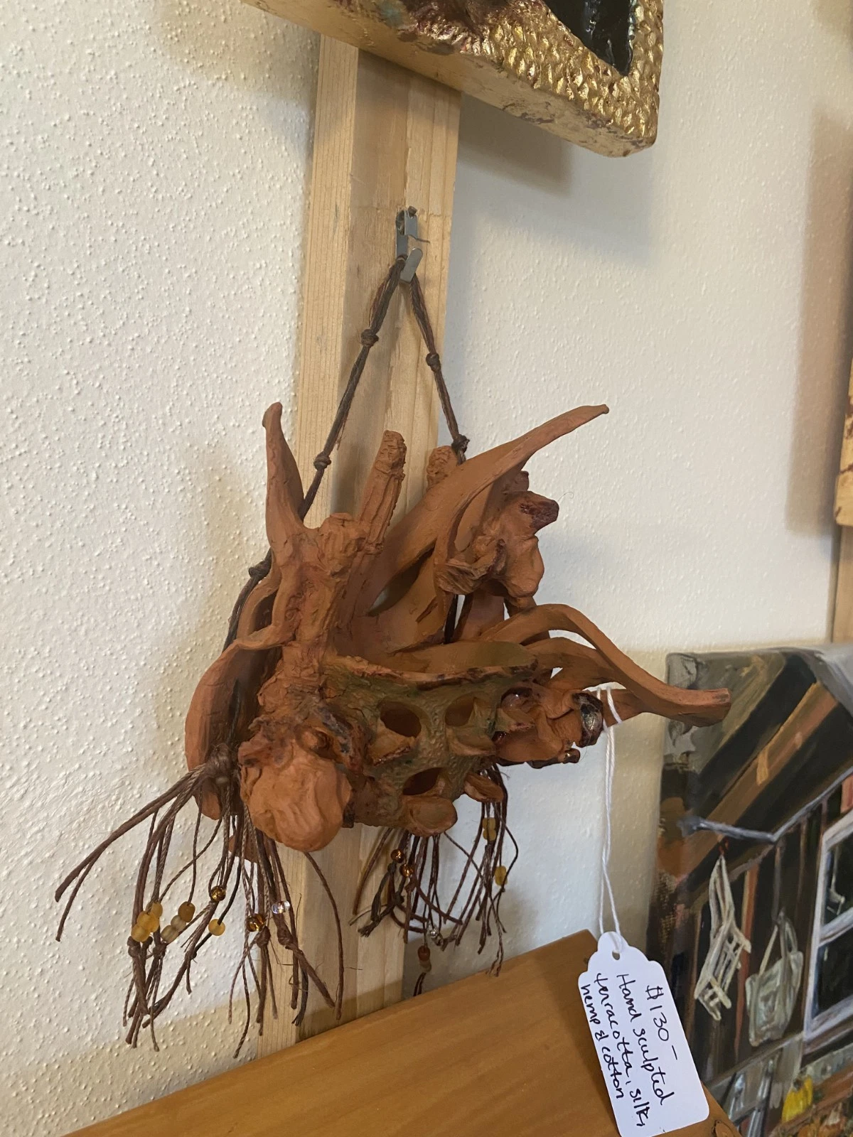 Wisconsin Lady Slipper Orchid Air Plant Holder - Sculpted Terracotta Fiber Art - Image 2