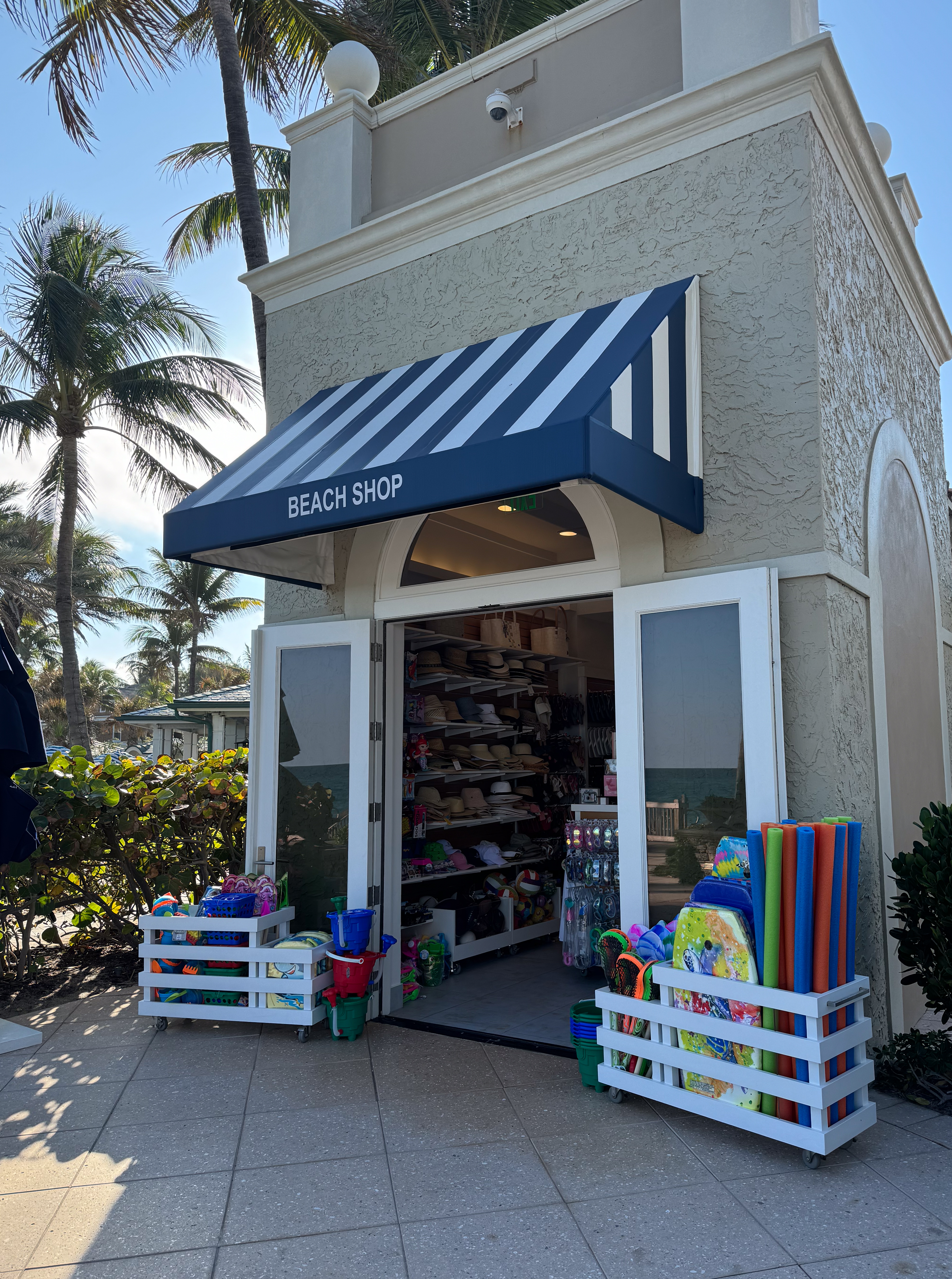 Poolside shop with beach essentials 